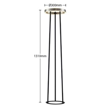 Stojacia lampa Lucande Seppe LED, Ø 30 cm, nikel