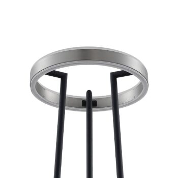 Stojacia lampa Lucande Seppe LED, Ø 30 cm, nikel