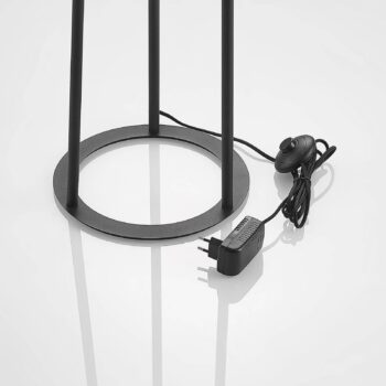 Stojacia lampa Lucande Seppe LED, Ø 30 cm, nikel