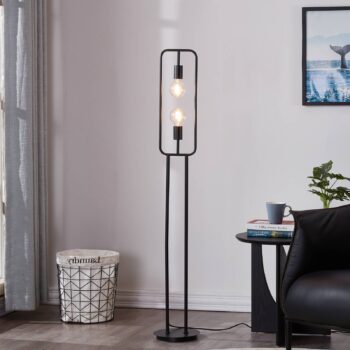 Stojacia lampa Lucande Tornike, dvojsvetlá, železo