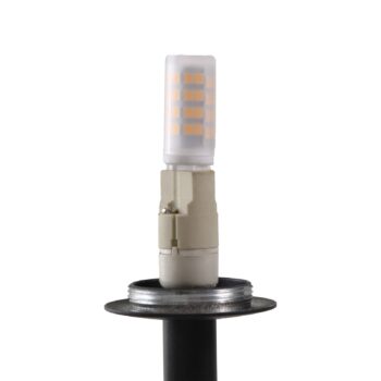 Stojacia lampa Lucande Visata, čierna, sklo, 3 svetlá, trojnožka
