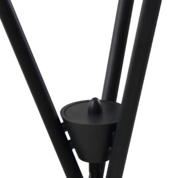 Stojacia lampa Lucande Visata, čierna, sklo, 3 svetlá, trojnožka