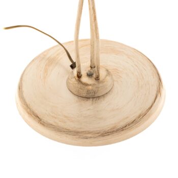 Stojacia lampa Lucrezia v slonovinovej farbe s tienidlom s kvetinovým vzorom