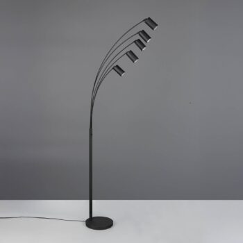 Stojacia lampa Marley, čierna, výška 200 cm, 5 svetiel, kov