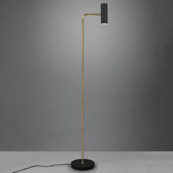 Stojacia lampa Marley, čierna/mosadz, výška 151 cm, kov