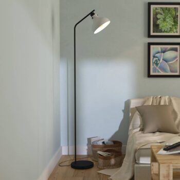 Stojacia lampa Matlock, výška 158 cm, sivá/čierna