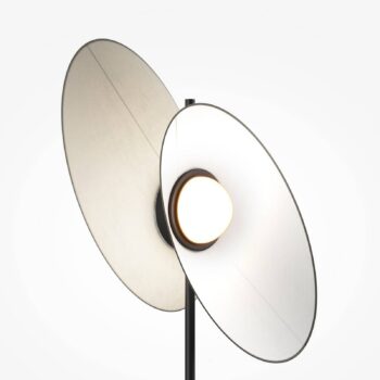Stojacia lampa Maytoni Evolution LED, čierna/biela, výška 158 cm