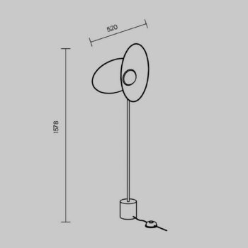Stojacia lampa Maytoni Evolution LED, čierna/biela, výška 158 cm