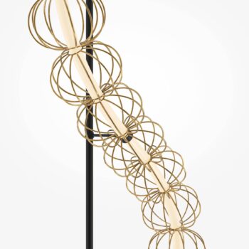 Stojacia lampa Maytoni LED Golden Cage, výška 154 cm, kov