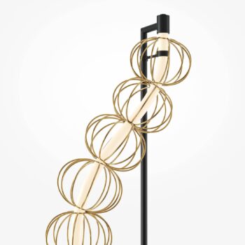 Stojacia lampa Maytoni LED Golden Cage, výška 154 cm, kov