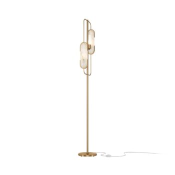 Stojacia lampa Maytoni Marmo, zlatá farba/prírodný kameň