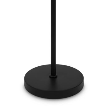 Stojacia lampa Maytoni Ring so skleneným tienidlom, čierna