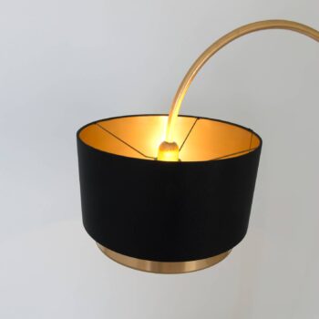 Stojacia lampa Meteor, zlatá farba, výška 169 cm, železo
