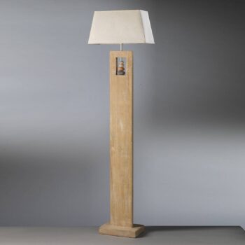 Stojacia lampa Miriel, výška 170 cm, textil, drevo