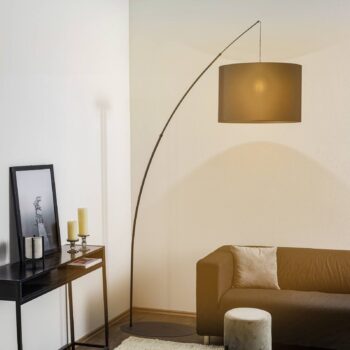 Stojacia lampa Moby Black s textilným tienidlom