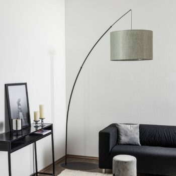 Stojacia lampa Moby Green s textilným tienidlom