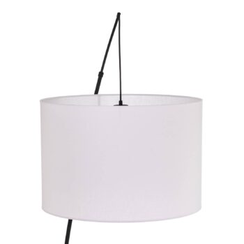 Stojacia lampa Moby White s textilným tienidlom