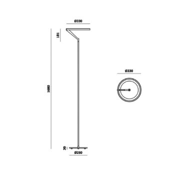 Stojacia lampa Molto Luce LED Melli F, čierna, hliník, výška 168 cm