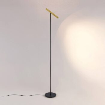 Stojacia lampa Molto Luce LED Meyjo F, čierna/zlatá farba, hliník