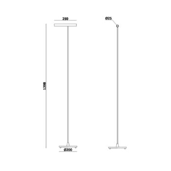Stojacia lampa Molto Luce LED Meyjo F, čierna/zlatá farba, hliník
