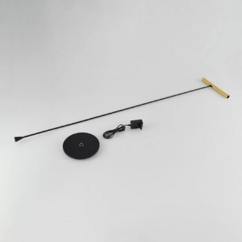 Stojacia lampa Molto Luce LED Meyjo F, čierna/zlatá farba, hliník