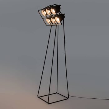 Stojacia lampa Multilamp, 6-plameňová, čierna
