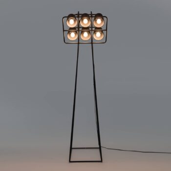 Stojacia lampa Multilamp, 6-plameňová, čierna