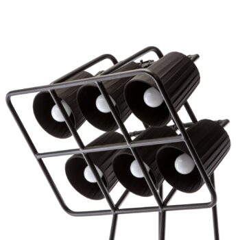 Stojacia lampa Multilamp, 6-plameňová, čierna