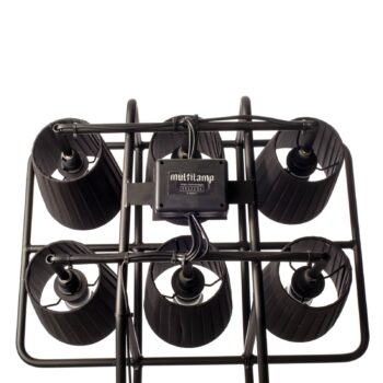 Stojacia lampa Multilamp, 6-plameňová, čierna