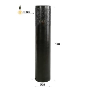 Stojacia lampa Narabi, výška 120 cm, čierno-niklová, kov