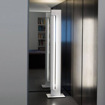 Stojacia lampa Nemo Ara stmievateľná biela/biela