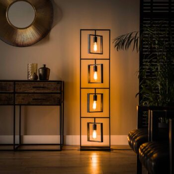 Stojacia lampa Nestoy, antracitová, 4-plameňová