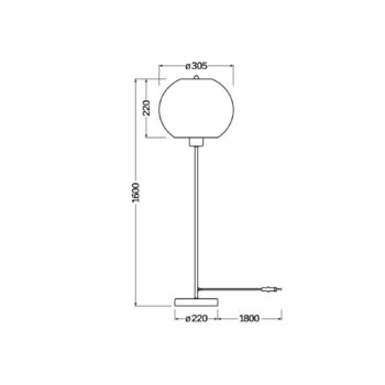 Stojacia lampa OSRAM BALL, hnedá, výška 160 cm, vlnitá lepenka, E27