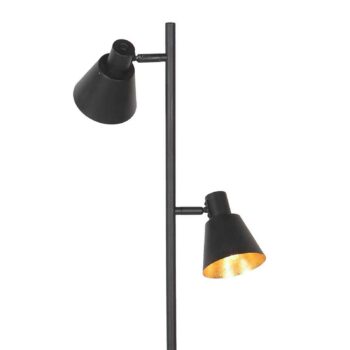 Stojacia lampa Oeroe, 2-plameňová, čierna, kov, E14
