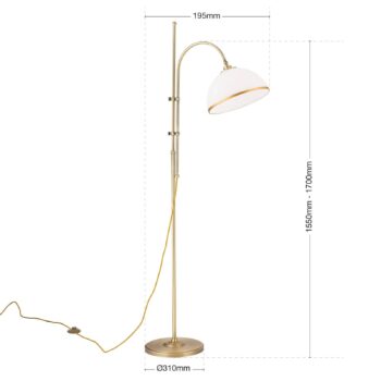Stojacia lampa Old Lamp, výškovo nastaviteľný rám