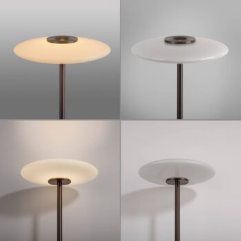 Stojacia lampa PURE LED Vitrum hnedý hliník/sklo dotykový stmievač