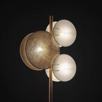 Stojacia lampa Pulse, jutové tienidlá, prírodná hnedá/biela, 3 plamene