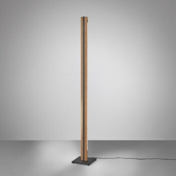 Stojacia lampa Quitani Elis LED, dub/čierna