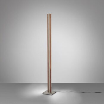 Stojacia lampa Quitani Elis LED, orech/nikel