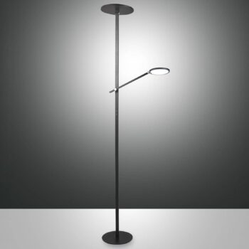 Stojacia lampa Regina LED s ramenom na čítanie, 2fl, čierna