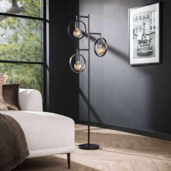 Stojacia lampa Rings, 3 svetlá, kov, antracit, E27