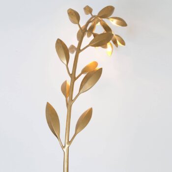 Stojacia lampa Riso, 11-plameňová, zlatá