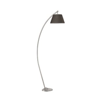 Stojacia lampa Sinea, strieborná/čierna, výška 110 cm, železo, textil