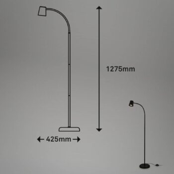 Stojacia lampa Skriva, nastaviteľná, GU10, čierna