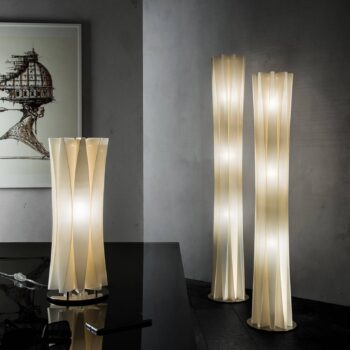 Stojacia lampa Slamp Bach, výška 161 cm, zlatá