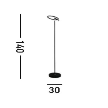 Stojacia lampa Space LED, čierna, kov