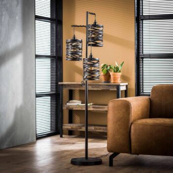 Stojacia lampa Spindlight, trojlampa, výška 150 cm