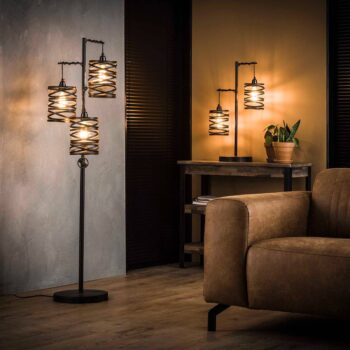 Stojacia lampa Spindlight, trojlampa, výška 150 cm