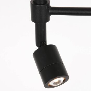 Stojacia lampa Stang, LED svetlo na čítanie, čierne/prírodné prútie