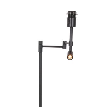 Stojacia lampa Stang, LED svetlo na čítanie, čierne/prírodné prútie